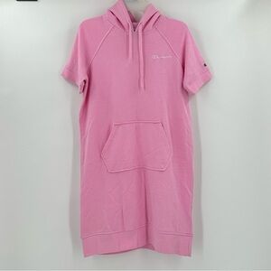 Columbia Women’s Hooded Pink Short Sleeve Sweatshirt Dress Size XS